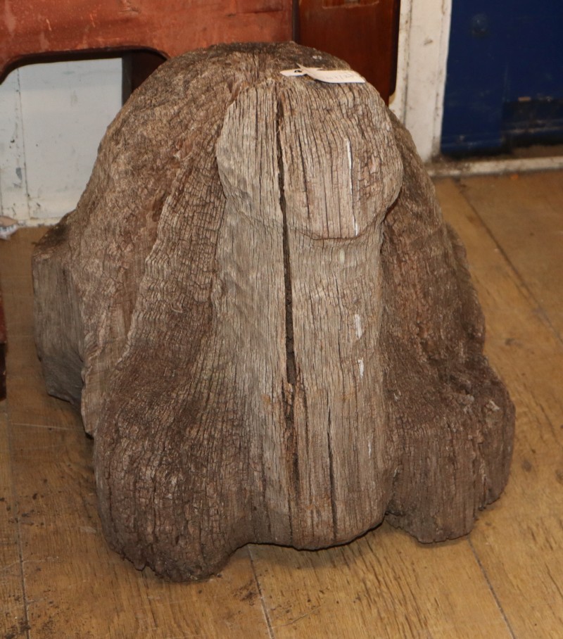A wooden tortoise, H.40cm